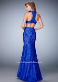 Picture of: Glam Racer Back Two Piece Gown with Rhinestones in Blue, Style: 22393, Back Picture