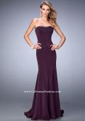 Picture of: Tonal Rhinestone Jersey Prom Dress with Slight Train in Purple, Style: 22396, Main Picture