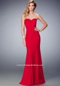 Picture of: Sweetheart Neckline Long Jersey Prom Gown with Piping in Red, Style: 22401, Main Picture
