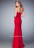 Picture of: Sweetheart Neckline Long Jersey Prom Gown with Piping in Red, Style: 22401, Back Picture