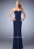 Picture of: Sweetheart Neckline Long Jersey Prom Gown with Piping in Blue, Style: 22401, Detail Picture 1