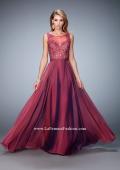 Picture of: Sheer Illusion Neckline Prom Dress with Back X Straps in Pink, Style: 22407, Main Picture