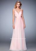 Picture of: Long Ombre Chiffon Prom Dress with Beaded Strappy Back in Pink, Style: 22416, Detail Picture 1