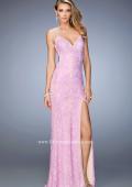 Picture of: V Neckline Lace Prom Dress with Open Strappy Back in Purple, Style: 22417, Main Picture