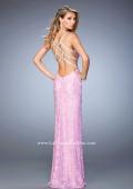 Picture of: V Neckline Lace Prom Dress with Open Strappy Back in Purple, Style: 22417, Back Picture