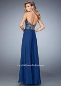 Picture of: Crystal and Rhinestone Embellished Chiffon Prom Dress in Blue, Style: 22420, Back Picture