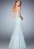 Picture of: Long Sequin Lace Prom Dress with Sweetheart Neckline in Blue, Style: 22431, Back Picture