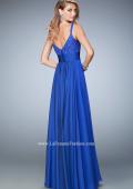 Picture of: Embellished Prom Dress with Gathered Band and Skirt in Blue, Style: 22433, Back Picture