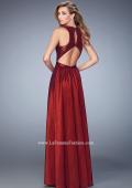 Picture of: Taffeta Prom Gown with Sequined Bodice in Red, Style: 22439, Back Picture