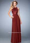 Picture of: Long Prom Dress with Geometric Cut Out Bodice in Red, Style: 22450, Main Picture