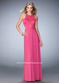 Picture of: Long Prom Dress with Geometric Cut Out Bodice in Pink, Style: 22450, Detail Picture 2