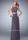 Picture of: Two Piece Net Prom Gown with Charcoal Beading in Silver, Style: 22457, Main Picture
