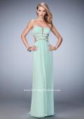 Picture of: Long Prom Gown with Strappy Waistline and Back in Green, Style: 22465, Main Picture