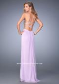 Picture of: Long Prom Gown with Strappy Waistline and Back in Purple, Style: 22465, Back Picture