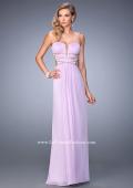 Picture of: Long Prom Gown with Strappy Waistline and Back in Purple, Style: 22465, Detail Picture 1