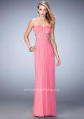 Picture of: Long Prom Gown with Strappy Waistline and Back in Pink, Style: 22465, Detail Picture 2