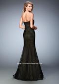 Picture of: Glam Net Mermaid Prom Dress with Gold Shimmer Lining in Black, Style: 22481, Back Picture