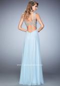 Picture of: Long Chiffon Prom Dress with Sheer Straps and Back in Blue Style: 22499, Back Picture