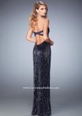 Picture of: Long Sequin Prom Gown with Sweetheart Neckline in Silver, Style: 22500, Back Picture