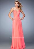 Picture of: Embellished Lace Applique Chiffon Prom Dress in Orange, Style: 22503, Back Picture