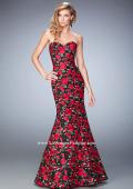 Picture of: Floral Lace Mermaid Gown with Rhinestones in Print, Style: 22507, Main Picture