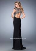 Picture of: Fully Encrusted Jersey Prom Dress with Lace in Black, Style: 22509, Back Picture