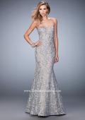 Picture of: Long Mermaid Prom Gown with Sweetheart Neckline in Silver, Style: 22511, Detail Picture 1