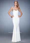 Picture of: Long Jersey Prom Dress with Stud Detailing in White, Style: 22513, Detail Picture 1