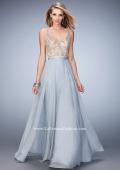 Picture of: V Neck Chiffon Prom Dress with Vintage Beading in Silver, Style: 22517, Main Picture