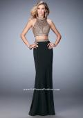 Picture of: Two Piece Studded Prom Dress with Mock Neck in Black, Style: 22518, Detail Picture 2