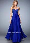 Picture of: Long Chiffon Prom Dress with Crystal Rhinestones in Blue, Style: 22524, Detail Picture 1