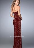 Picture of: Long Sequin Prom Dress with Sweetheart Neckline in Red, Style: 22525, Back Picture