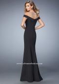Picture of: Embellished Off the Shoulder Jersey Prom Gown in Black, Style: 22527, Back Picture
