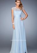 Picture of: Embellished Cap Sleeved Dress with Rhinestones in Blue, Style: 22535, Main Picture