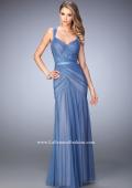 Picture of: Net Gown with Gathered Bodice and Soft Net Straps in Blue, Style: 22551, Main Picture
