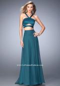 Picture of: Two Piece Prom Dress with Chiffon Skirt and Satin Top in Green, Style: 22555, Detail Picture 1