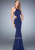 Picture of: Embellished Jersey Prom Dress with Open Sides in Blue, Style: 22568, Main Picture