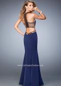 Picture of: Embellished Jersey Prom Dress with Open Sides in Blue, Style: 22568, Back Picture