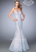Picture of: Long Lace Sequined Mermaid Prom Dress in Blue, Style: 22571, Main Picture