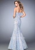 Picture of: Long Lace Sequined Mermaid Prom Dress in Blue, Style: 22571, Back Picture
