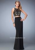 Picture of: Two Piece Dress with Lace Top and Jersey Long Skirt in Black, Style: 22581, Main Picture
