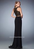 Picture of: Two Piece Dress with Lace Top and Jersey Long Skirt in Black, Style: 22581, Back Picture
