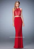 Picture of: Two Piece Dress with Lace Top and Jersey Long Skirt in Red, Style: 22581, Detail Picture 1