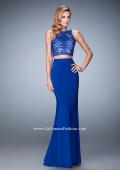 Picture of: Two Piece Dress with Lace Top and Jersey Long Skirt in Blue, Style: 22581, Detail Picture 2