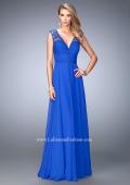 Picture of: Crepe Chiffon Prom Dress with Embroidery in Blue, Style: 22583, Main Picture