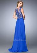 Picture of: Crepe Chiffon Prom Dress with Embroidery in Blue, Style: 22583, Back Picture
