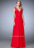 Picture of: Crepe Chiffon Prom Dress with Embroidery in Red, Style: 22583, Detail Picture 1
