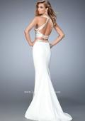 Picture of: Embellished Two Piece Prom Dress with Train in White, Style: 22587, Back Picture