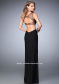 Picture of: Embellished Jersey Prom Dress with Cut Out Neckline in Black, Style: 22600, Back Picture