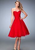 Picture of: Tea Length Party Dress with Gathered Bodice in Red, Style: 22638, Main Picture